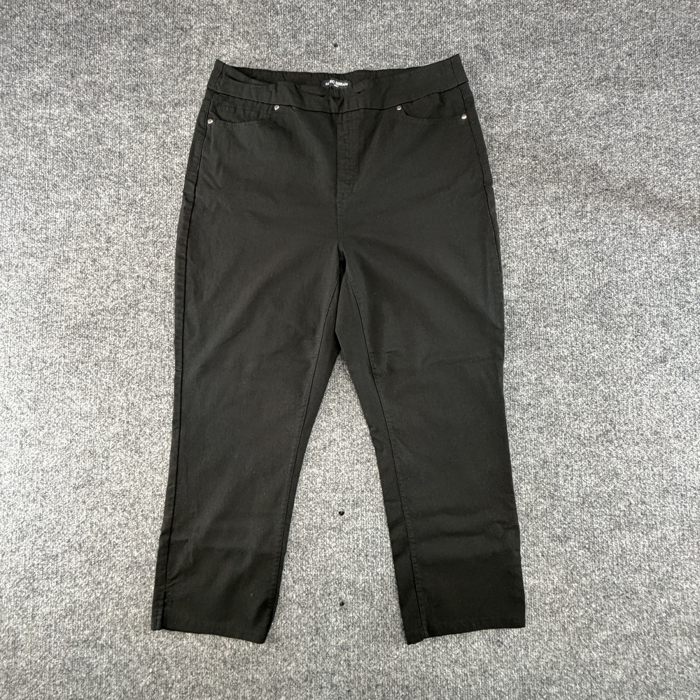 Mario Serrani Italy Pants Womens Large Black Ponte Capri Slim Pull On Stretch